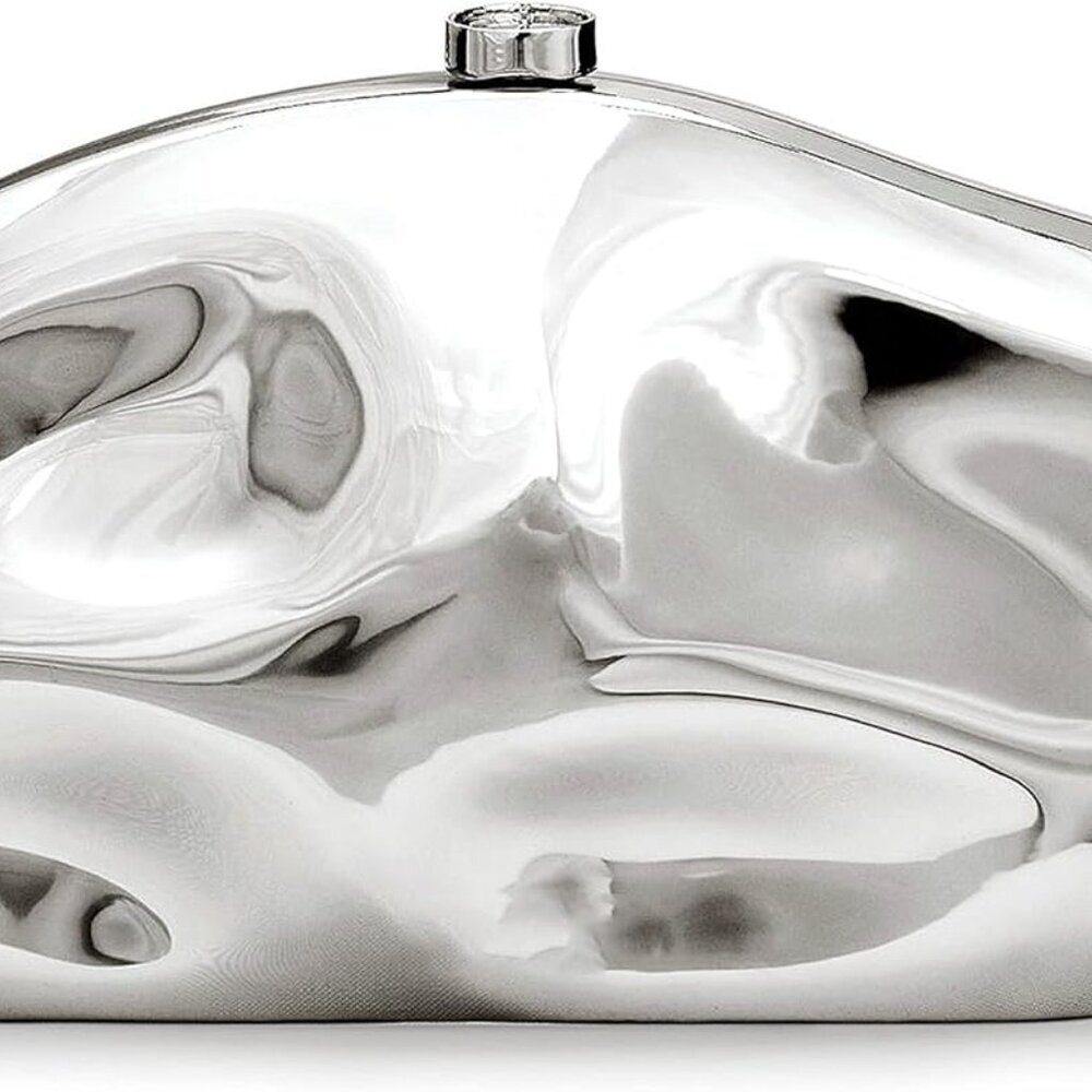Acrylic Clutch Purse for Women Silver Evening Handbag for Wedding Party - Picture 2 of 6